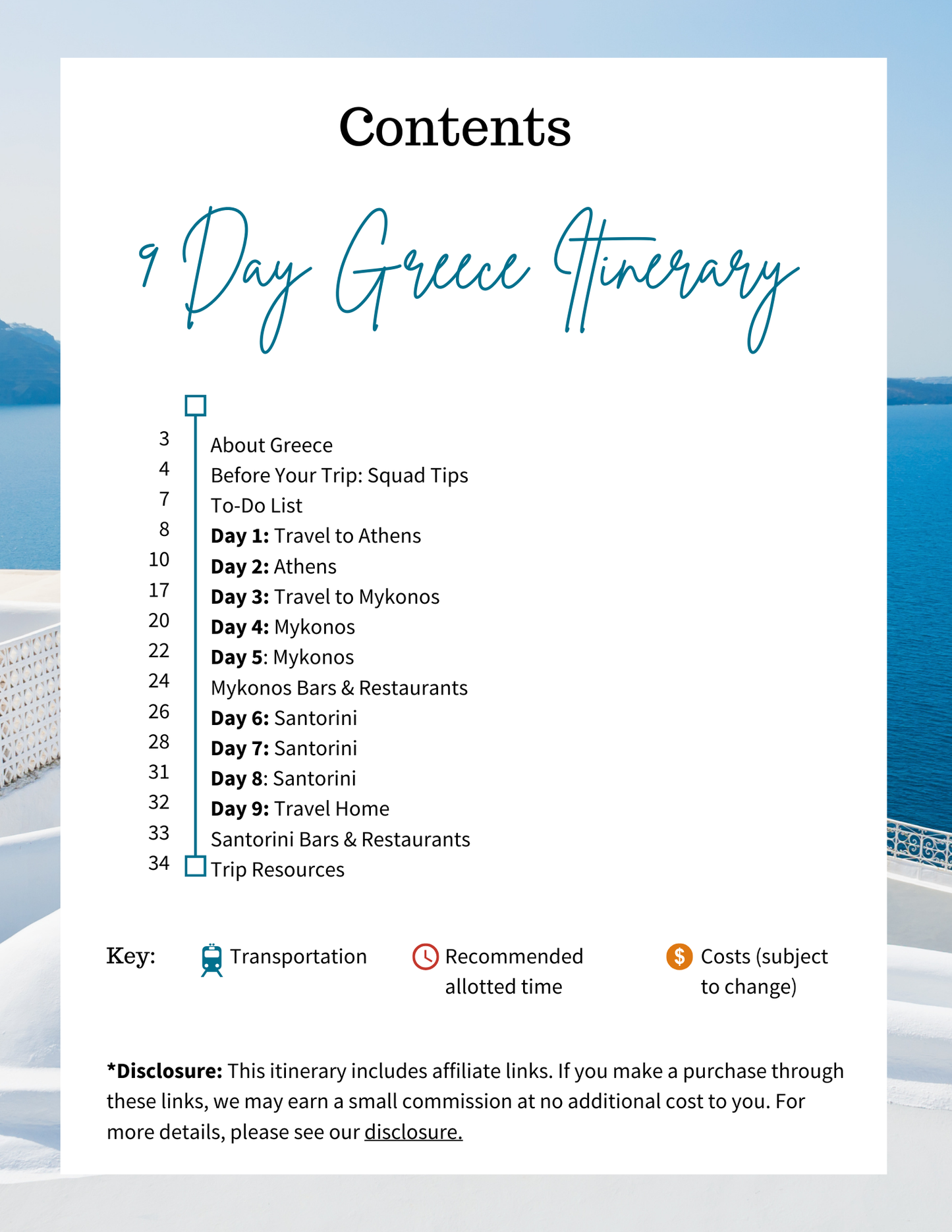 Greece Itinerary - Athens, Mykonos, Santorini (9 Days)