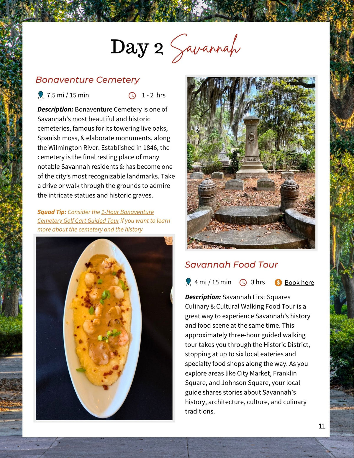 Savannah Itinerary (2 days)