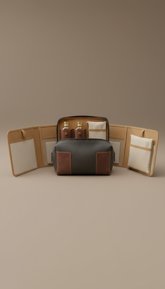 Custom-Branded Leather Travel Kit